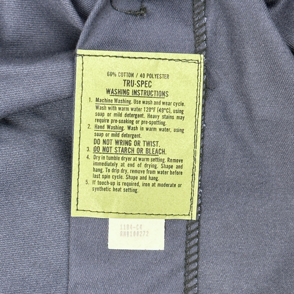 Vintage Tru-Spec Tactical Shirt Mens LARGE LONG Navy Blue  Long Sleeve Deadstock - Picture 3 of 6